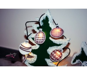 Stickserie - ITH Lichterkette Weihnachtskugeln